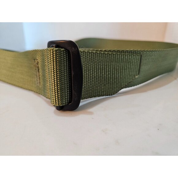 Bison Designs Sz Large Subtle Cinch Belt Gunmetal Buckle Dark Olive Nylon - Picture 2 of 6
